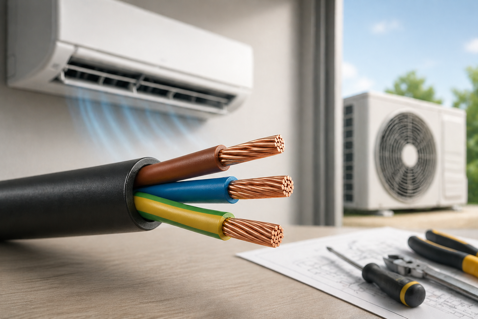 بهترین کابل برق برای کولر گازی بدون متن و مناسب تصویر شاخص