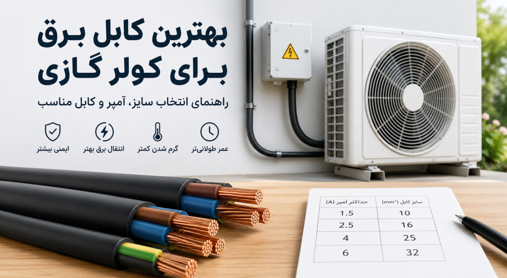بهترین کابل برق برای کولر گازی در کنار یونیت داخلی و خارجی